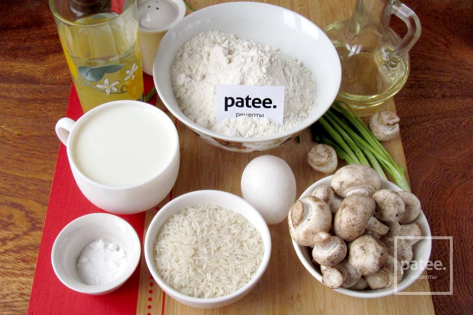 Блины с грибами и рисом - Шаг 1
