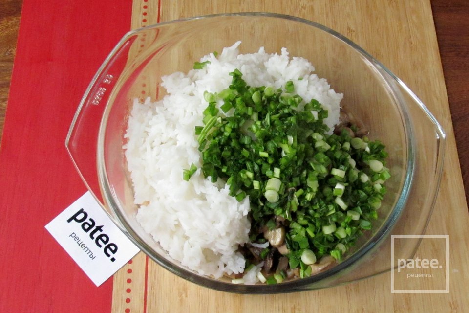 Блины с грибами и рисом - Шаг 15