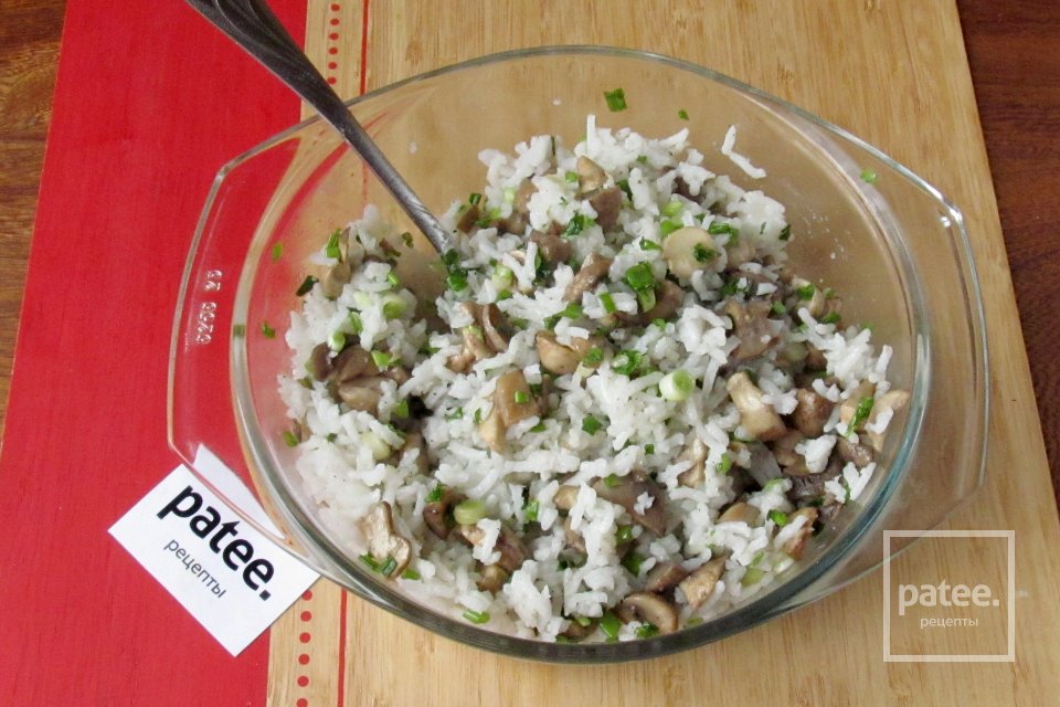 Блины с грибами и рисом - Шаг 16