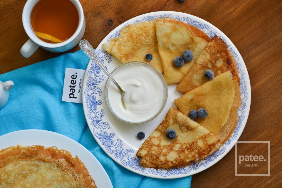 Тоненькие блины на сыворотке - Шаг 11