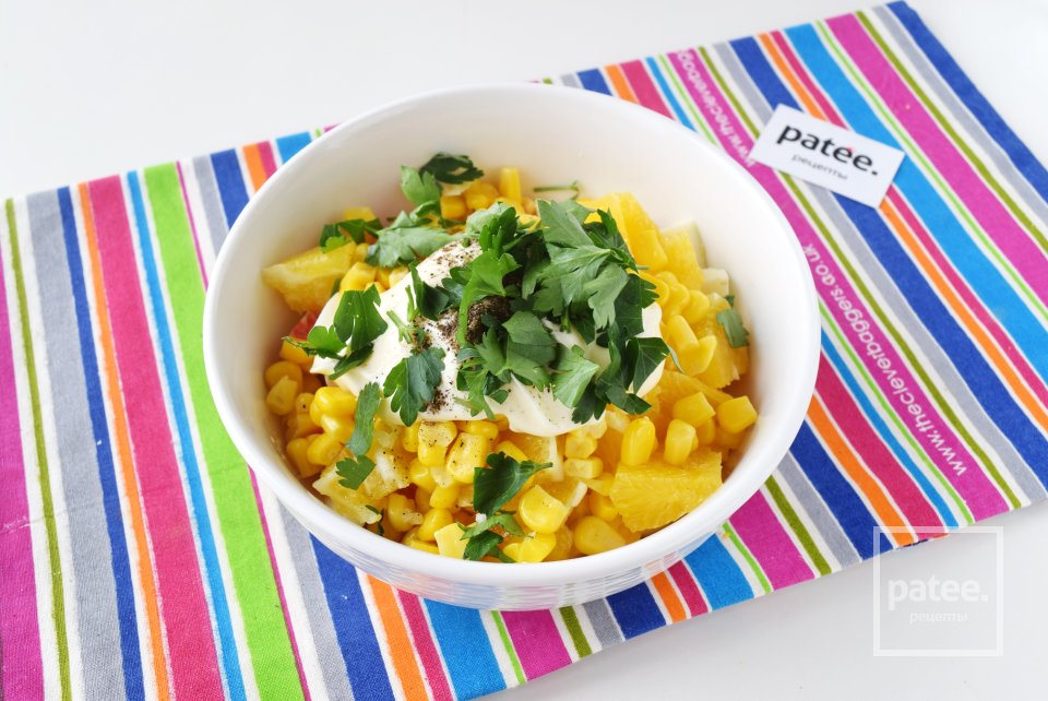 Крабовый салат с апельсином - Шаг 12