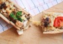 Багет , фаршированный курицей и грибами