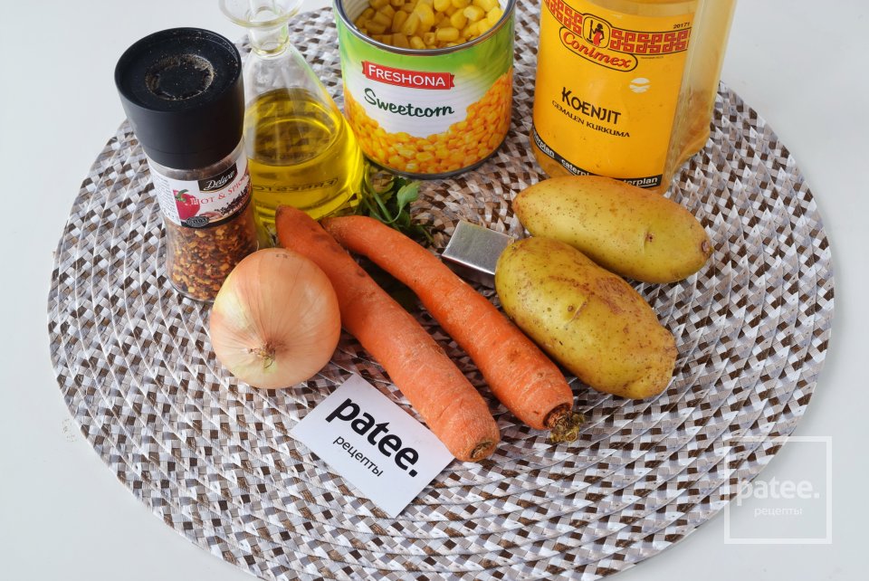 Постный овощной суп-пюре из кукурузы - Шаг 1