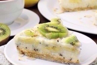 Йогуртовый низкокалорийный торт с киви и бананом