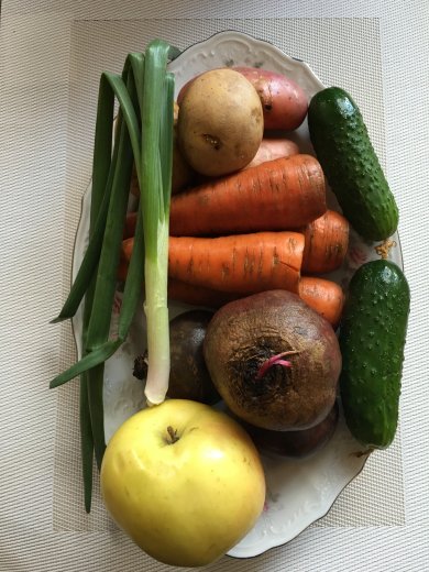 "Russian salad" или сочный Винегрет из печёных овощей - Шаг 1