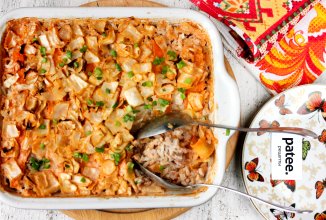 Рис с фаршем и капустой в духовке