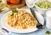 Макароны с вареной курицей