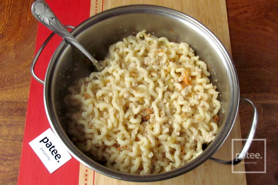 Макароны с вареной курицей - Шаг 12