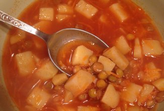 Постный суп из чечевицы