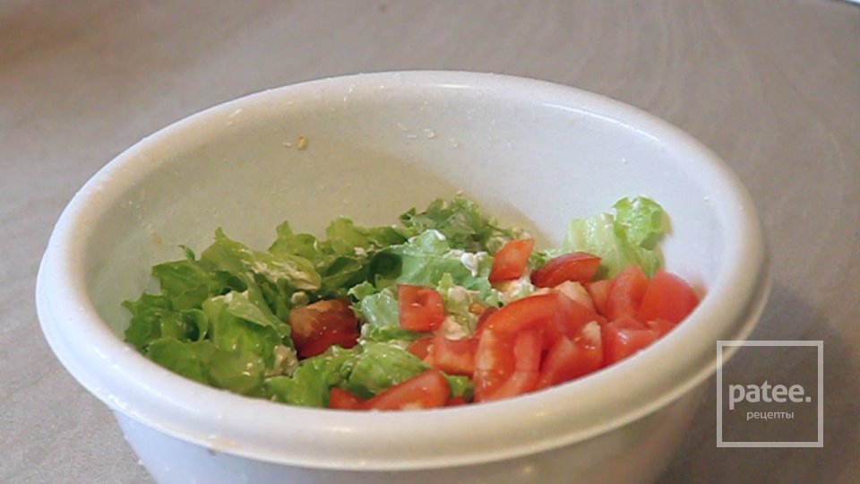 Тёплый салат "Presto с омлетом" - Шаг 5