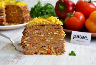 Закусочный печеночный торт