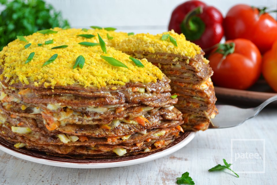 Закусочный печеночный торт - Шаг 19