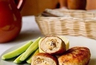 Куриные котлеты с грибами и сыром