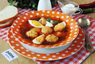 Борщ из щавеля с фрикадельками