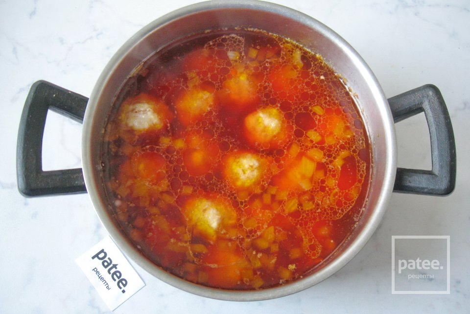 Борщ из щавеля с фрикадельками - Шаг 10