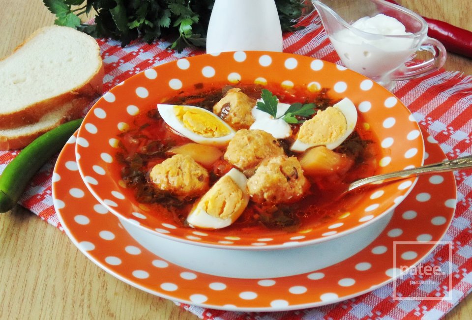 Борщ из щавеля с фрикадельками - Шаг 15