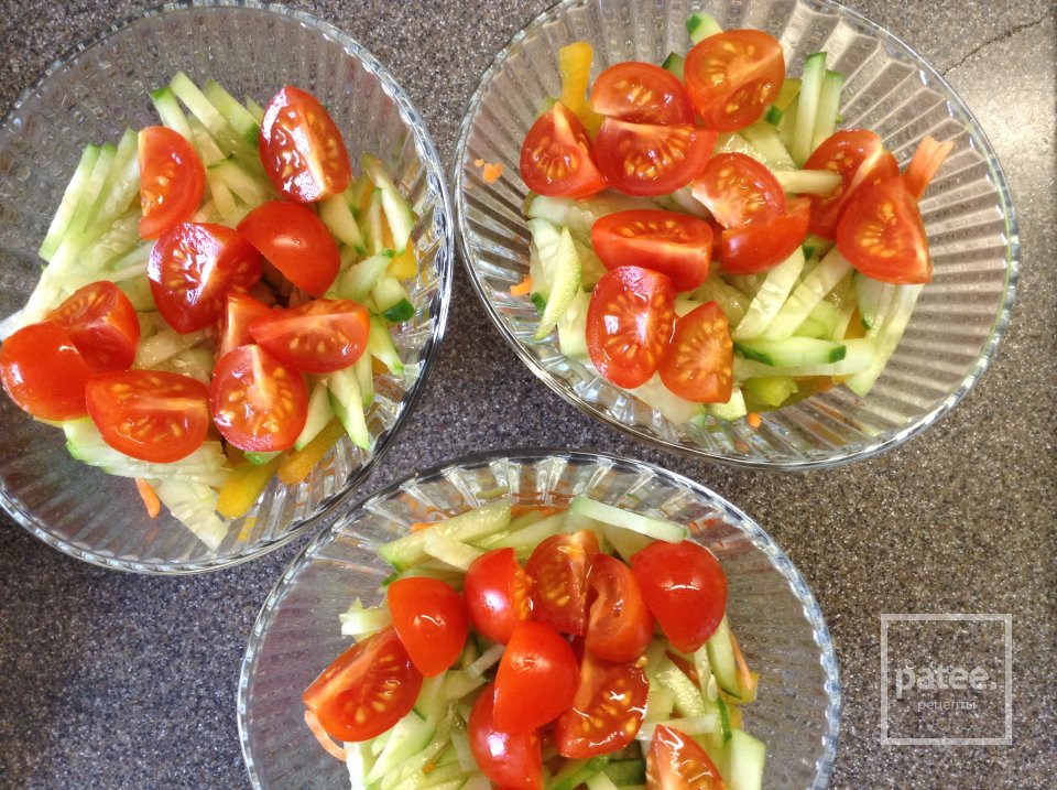 Слоеный салат с хумусом "Восточная сказка" - Шаг 4