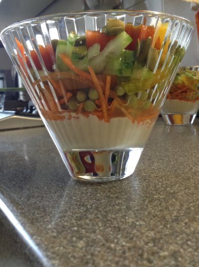 Слоеный салат с хумусом "Восточная сказка" - Шаг 5