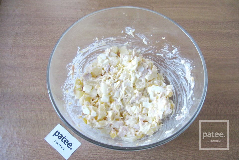 Салат с курицей, ананасом и кукурузой - Шаг 12