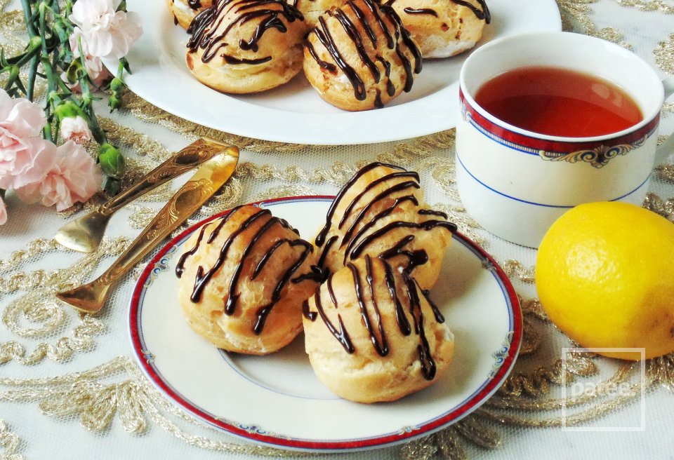 Заварные пирожные со сливками и шоколадом - Шаг 13