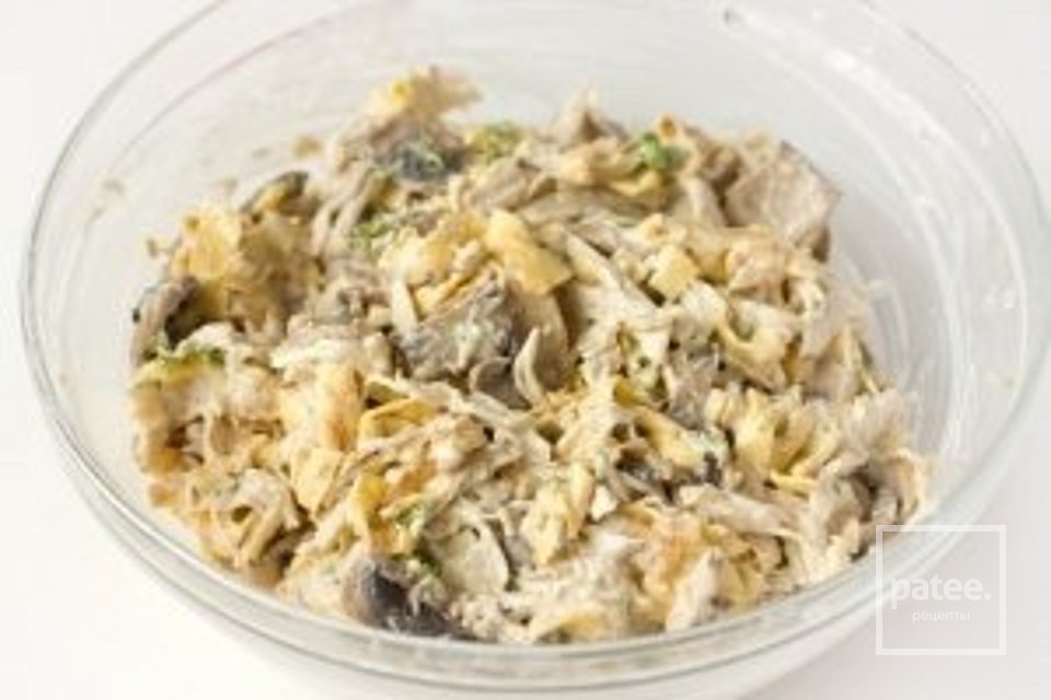 "Рваная курица" с омлетом - Шаг 9