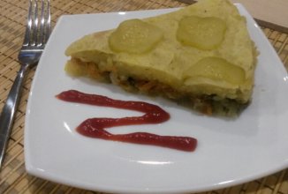 Постная картофельная запеканка с грибами