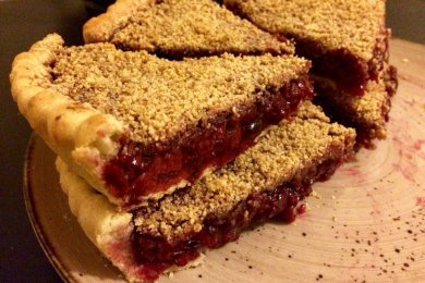 Постный вишнёвый пирог. - приготовление