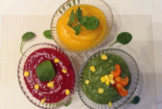 Разноцветное пюре из картофеля