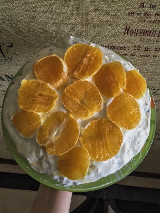 ПП тортик с творожным кремом с апельсинами