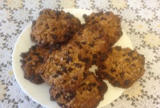 Постное овсяное печенье с изюмом