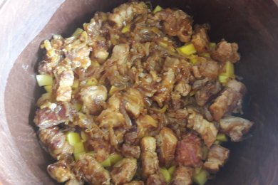 тыква с мясом - приготовление