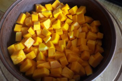 тыква с мясом - приготовление