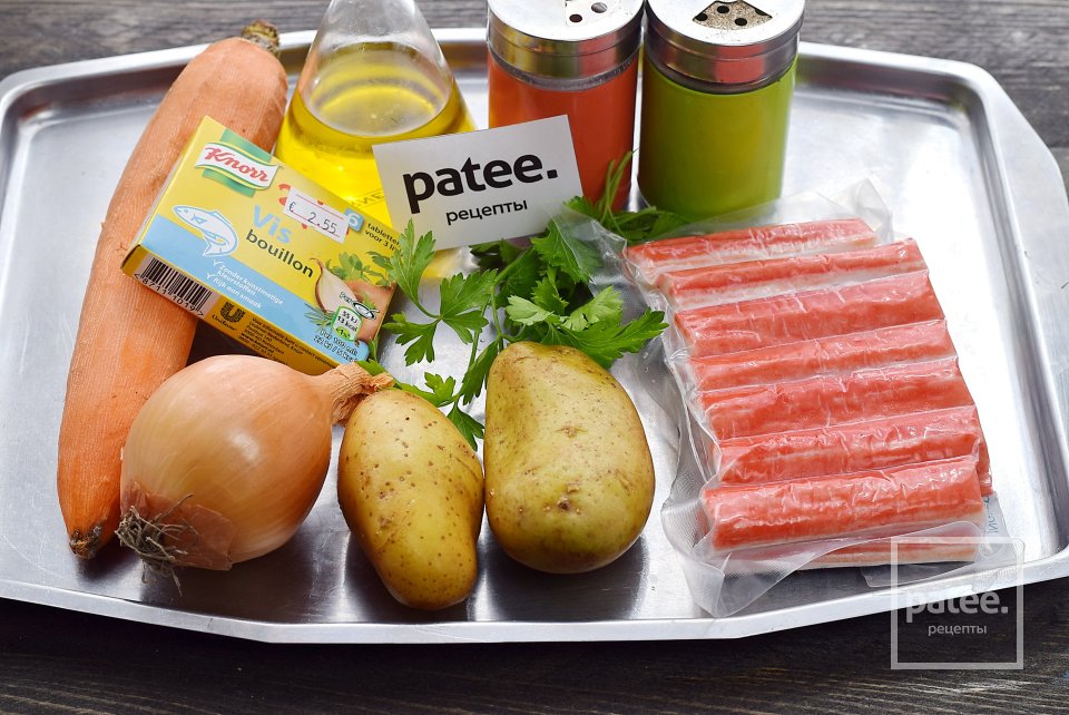 Суп с крабовыми палочками - Шаг 1