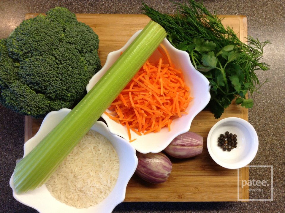 Чудесный супчик "Настроение" с рисом и брокколи. - Шаг 1