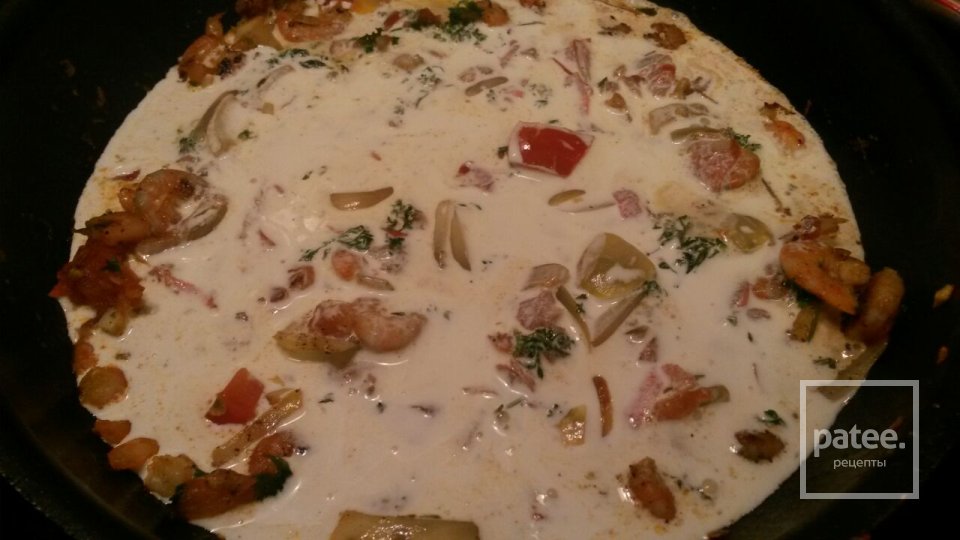 Паста с креветками в сливочном соусе - Шаг 4