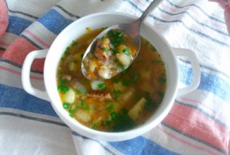 Постный суп с грибами и гречкой