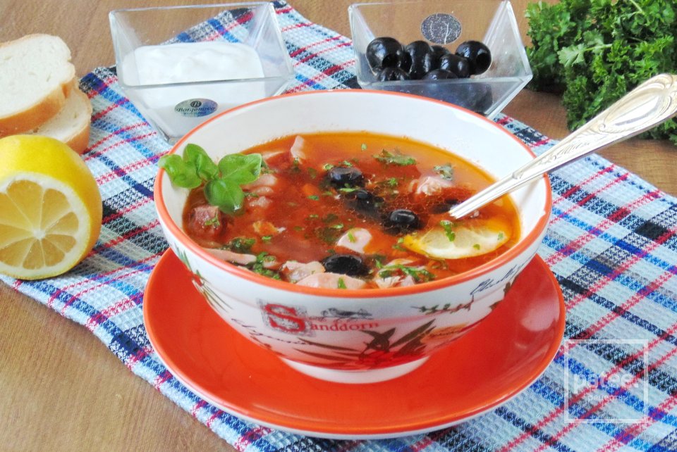 Солянка мясная сборная с языком - Шаг 16