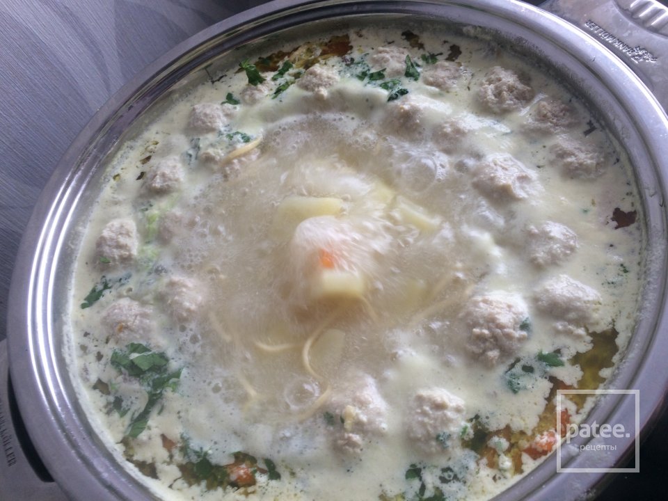 Сливочный суп с фрикадельками - Шаг 5