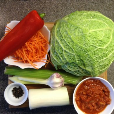 Постные голубцы из савойской капусты. - Шаг 1