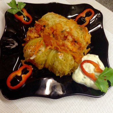 Постные голубцы из савойской капусты. - Шаг 10