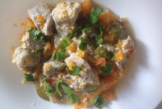 Свинина в сливках с тыквой