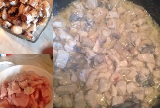 Курица с грибами в сливках