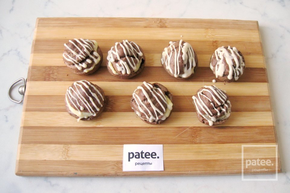 Профитроли с шоколадным и ванильным кремом - Шаг 18