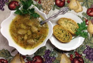 Его Величество Суп с Белыми Грибами и Лапшой.