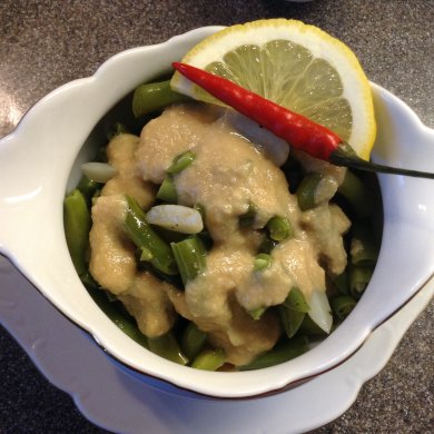 Стручки фасоли под кунжутным соусом. - Шаг 7