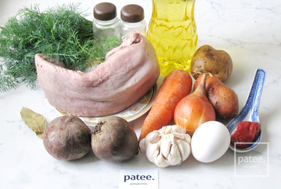 Горячий свекольник со свиным языком - Шаг 1