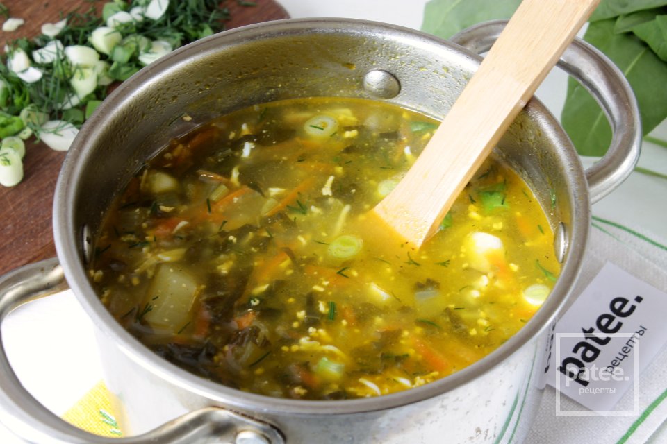 Зеленый борщ со щавелем - Шаг 12