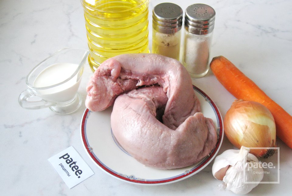 Свиной язык в сливочно-грибном соусе - Шаг 1