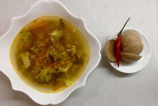 "Грешный супчик" с гречкой и брокколи.