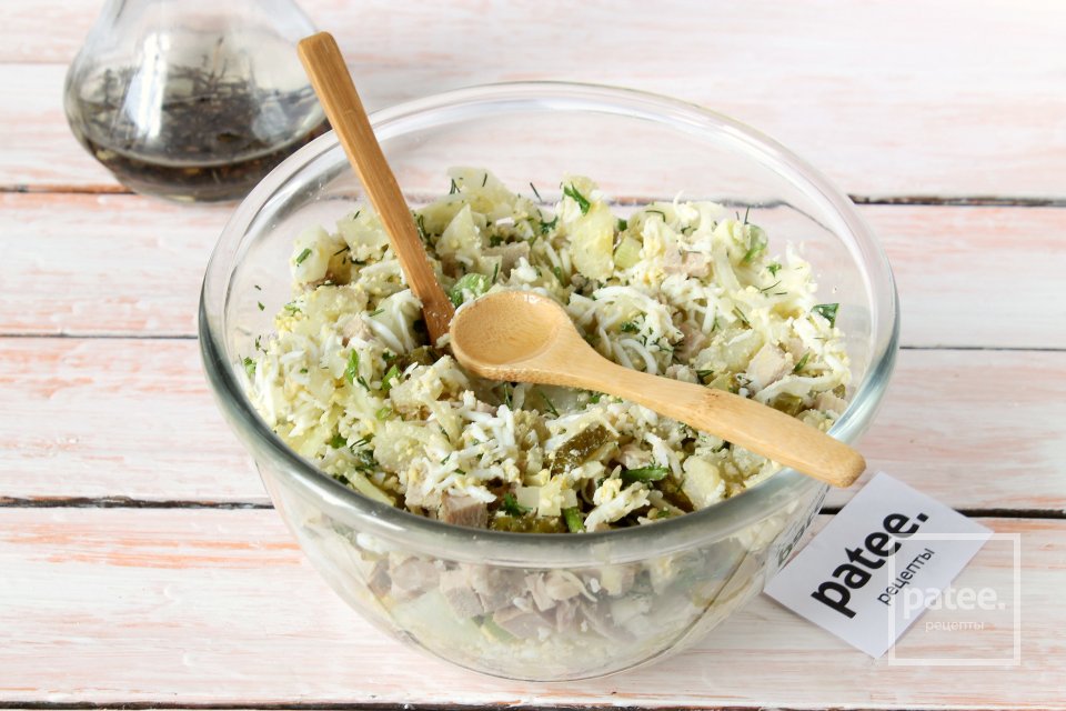 Картофельный салат с бужениной - Шаг 12